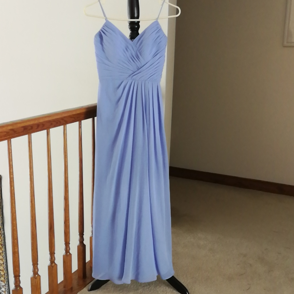 Bari Jay periwinkle bridesmaid dress